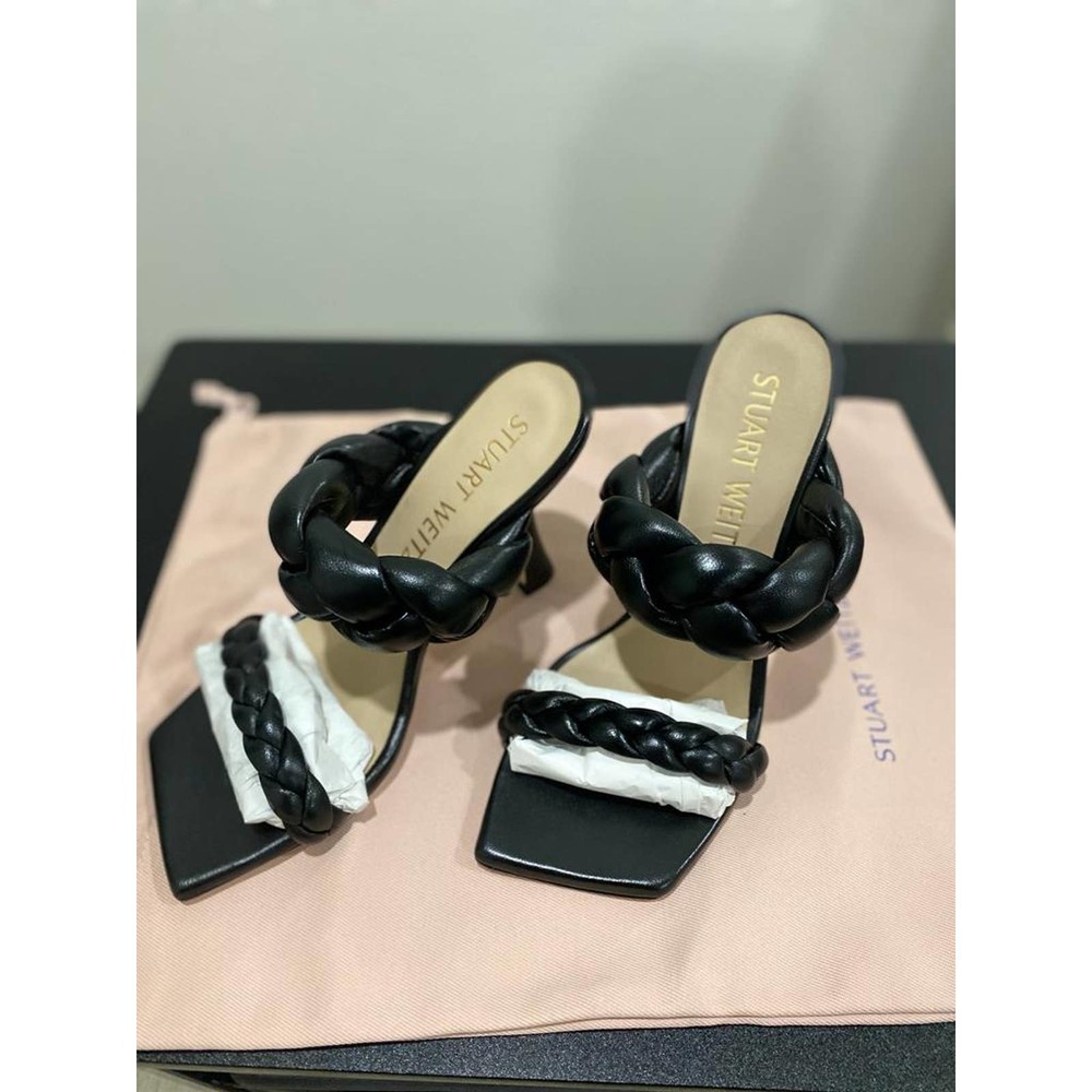 Stuart Weitzman Women's Black Playa High Heeled Sandals Size 6